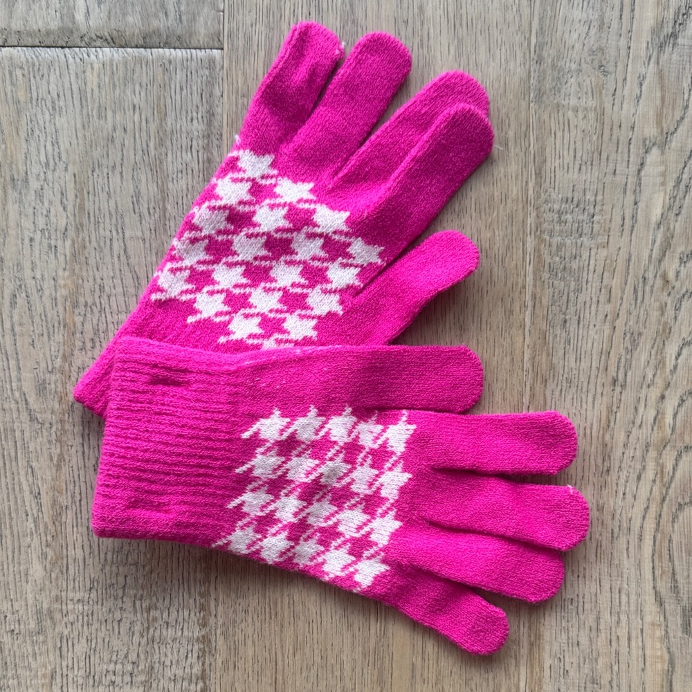 Juicy Couture Pink and White Gloves